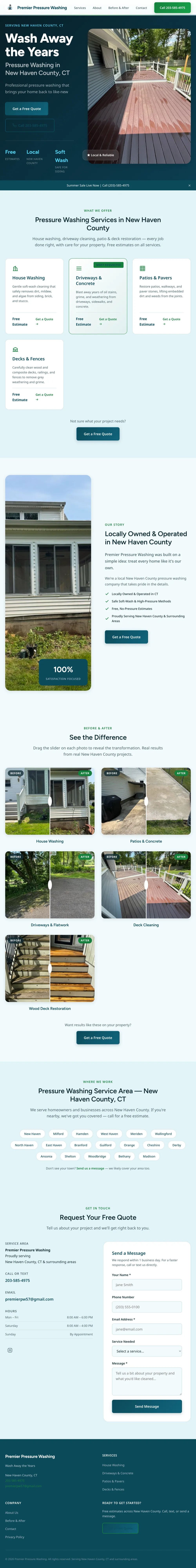 Premier Pressure Washing website screenshot